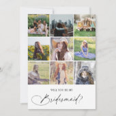 Invitation Be My Bridesmaid Chic Script Photo (Devant)