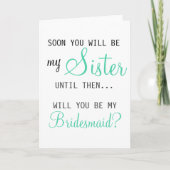 Invitation Be My Bridesmaid - Future Soeur en-Belle (Devant)