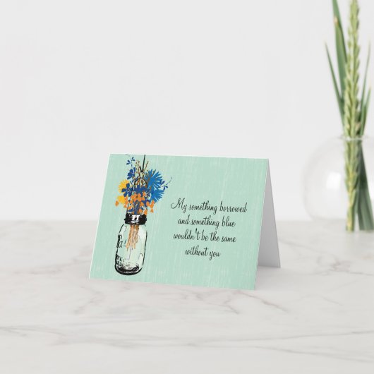 Invitation Be My Bridesmaid - Mason Jar et Fleurs sauvages (Devant)