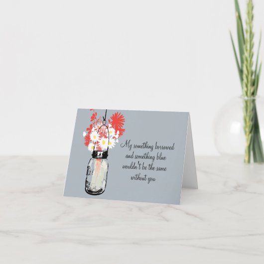 Invitation Be My Bridesmaid - Mason Jar & Fleurs sauvages (Devant)