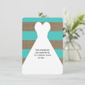 Invitation Be My Bridesmaid Poem Turquoise with Burlap Look (Debout devant)