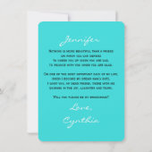 Invitation Be My Bridesmaid Poem Turquoise with Burlap Look (Dos)