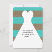 Invitation Be My Bridesmaid Poem Turquoise with Burlap Look (Devant)