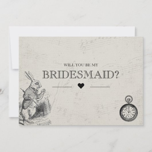 Invitation Be My Bridesmaid Vintage Alice in Wonderland (Devant)