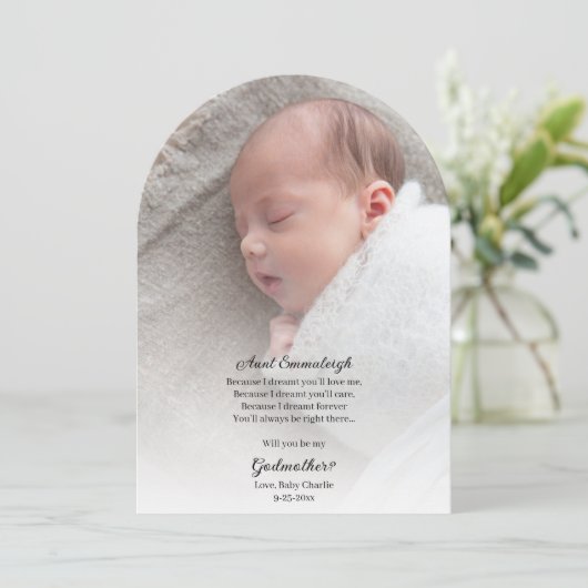 Invitation Be My Godmère Proposition Dream Photo (Debout devant)