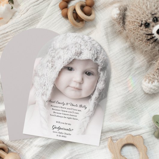 Invitation Be My Godparents Proposition Photo Arche