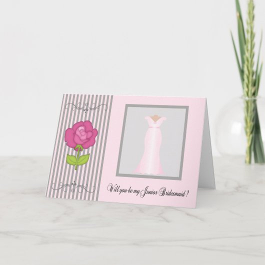 Invitation Be My junior Bridesmaid Request Card (Devant)