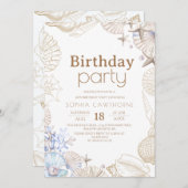 Invitation Beach 18th Birthday Party (Devant / Derrière)