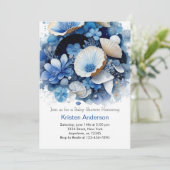 Invitation Beach Adventure Sea Shell Boy Baby shower (Debout devant)