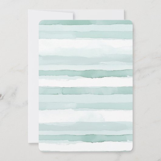 Invitation Beach Aqua Mint Stripes Mariage (Dos)