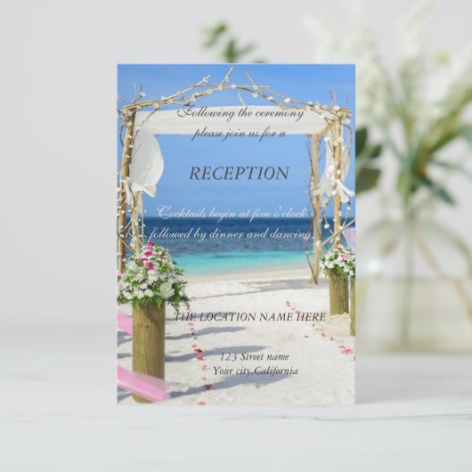 Invitation Beach Arbor Mariage Floral Réception (Debout devant)