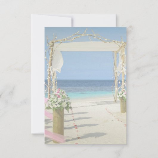 Invitation Beach Arbor Mariage Floral Réception (Dos)