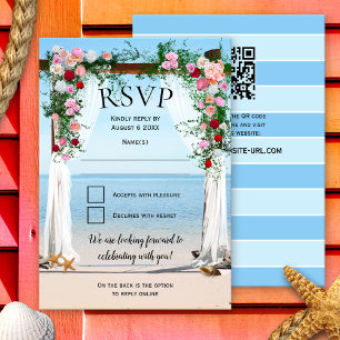 Invitation Beach Arbour avec mariage Rose RSVP