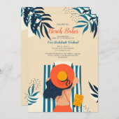 Invitation Beach Babe (Devant / Derrière)