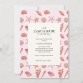 Invitation Beach Babe Coastal Seashell Baby shower d'été (Devant)