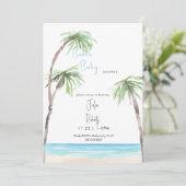 Invitation Beach Baby Baby shower tropical (Debout devant)