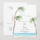Invitation Beach Baby Baby shower tropical (Devant / Derrière)