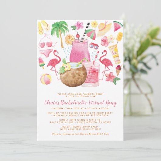 Invitation Beach Bachelorette (Debout devant)