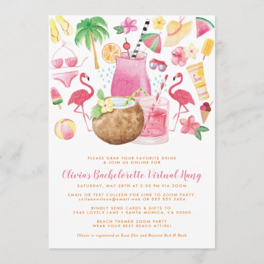 Invitation Beach Bachelorette (Devant)