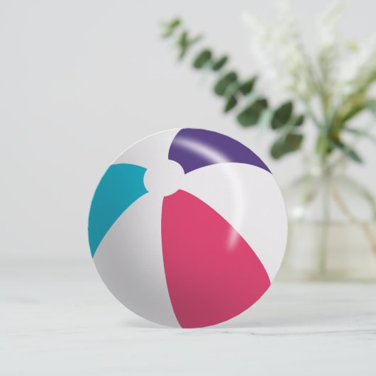 Invitation Beach Ball Pool Party Anniversaire (Debout devant)