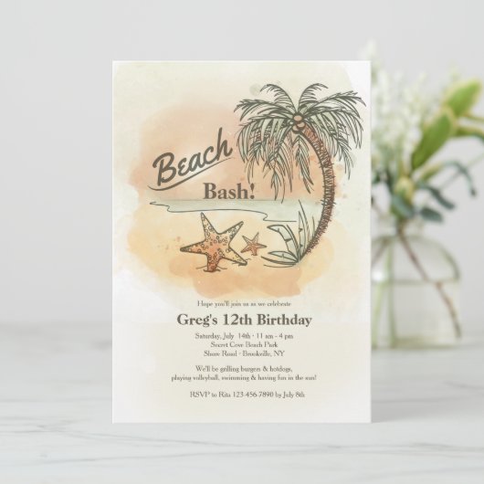 Invitation Beach Bash (Debout devant)