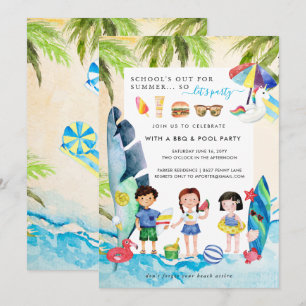 Invitation Beach Bash Fête d'été pour la fin de l'année sco