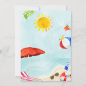Invitation Beach Bash Summer Boy Fête d'anniversaire (Dos)
