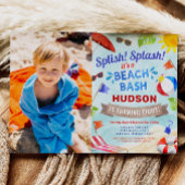 Invitation Beach Bash Summer Boy Photo Anniversaire