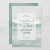 Invitation Beach Blue Ocean Waves Mariage (Devant / Derrière)