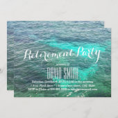 Invitation Beach Blue Water Retirement Party (Devant / Derrière)