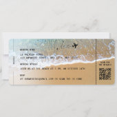Invitation Beach Boarding Pass Wedding Destination QR code In (Dos)