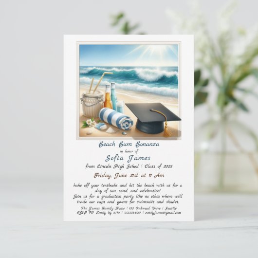 Invitation Beach Bum Bonanza - Soleil, Sable & Célébration! (Debout devant)
