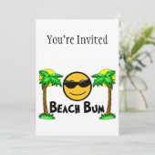Invitation Beach Bum Sunshine & Palm Trees (Debout devant)
