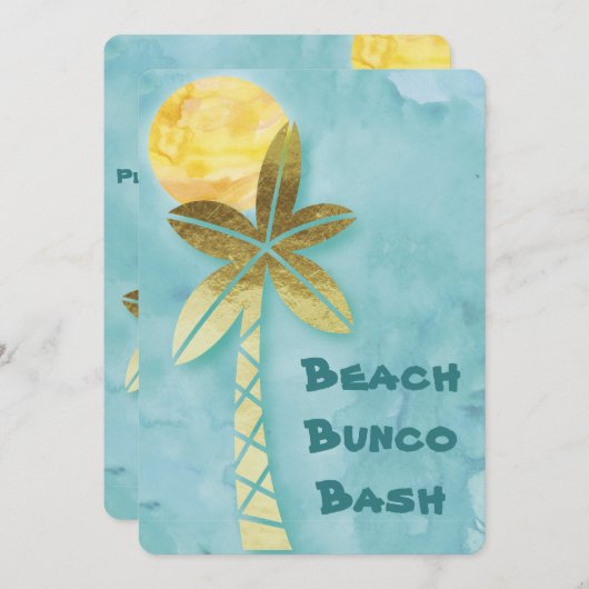 Invitation Beach Bunco Bash (Devant / Derrière)