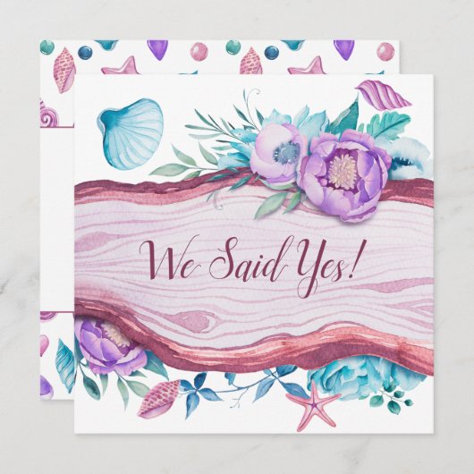 Invitation Beach Caraïbes Réception De Mariage À Thème (Devant / Derrière)