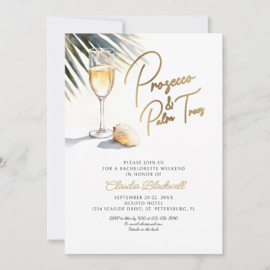 Invitation Beach Coast Tropical Bachelorette Week-end (Devant)