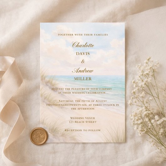 Invitation Beach coastal luxury wedding