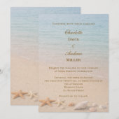 Invitation Beach coastal wedding (Devant / Derrière)