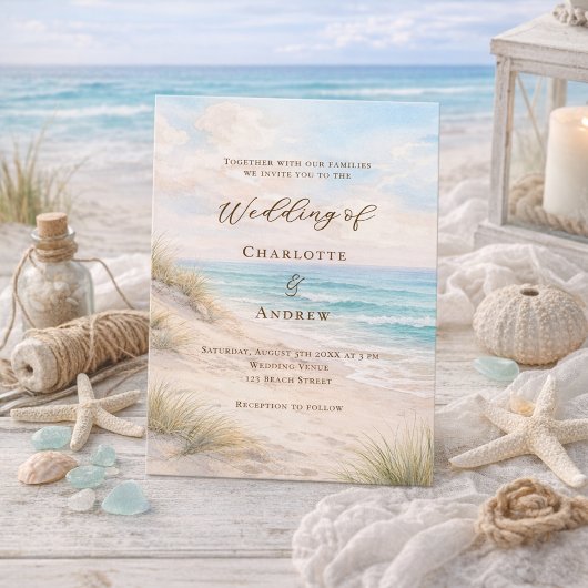 Invitation Beach coastal wedding