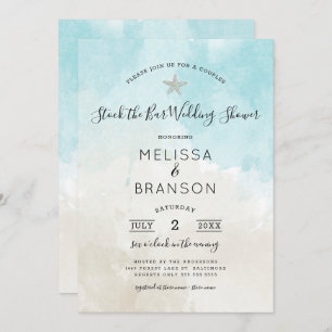 Invitation Beach Colours Couples stock du bar wedding shower