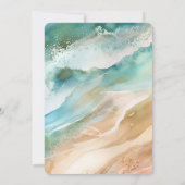 Invitation Beach Cream Aqua Ocean Mariage (Dos)