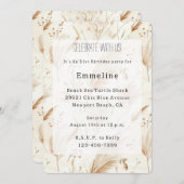 Invitation Beach Cream Sand Birthday (Devant / Derrière)