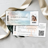 Invitation Beach Destination Boarding Pass QR All One Mariage