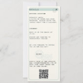 Invitation Beach Destination Modern Aqua Palm Photo Mariage (Dos)