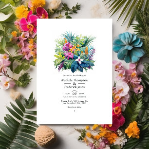 Invitation Beach Folial Floral Mariage été