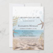 Invitation Beach Gold Seashells Fête De La Vie (Devant)