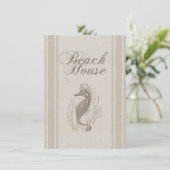 Invitation Beach House Seahorse Seashore (Debout devant)
