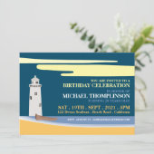 Invitation Beach Lighthouse, fête d'anniversaire (Debout devant)