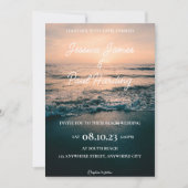Invitation Beach Night Sunset dans l'Horizon Mariage (Devant)