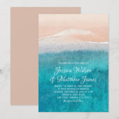 Invitation Beach Ocean Destination Mariage marin nautique (Devant / Derrière)